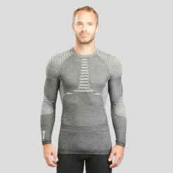 WEDZE Thermoshirt Voor Skiën Heren BL980 Wol Seamless 14 WEDZE Thermoshirt Voor Skiën Heren BL980 Wol Seamless -Modekleding thermoshirt voor skien heren bl980 wol seamless grijs 4