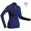 WEDZE Thermoshirt Voor Skiën Voor Dames BL 500 Halve Rits 2 WEDZE Thermoshirt Voor Skiën Voor Dames BL 500 Halve Rits -Modekleding thermoshirt voor skien voor dames 500 ffs met halve rits marineblauw