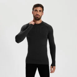 Kipsta Thermoshirt Voor Volwassenen Keepdry 500 LANGE MOUWEN -Modekleding thermoshirt voor volwassenen keepdry 500 lange mouwen zwart 9
