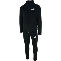 Trainingspak Puma Clean Sweat, Zwart, Mannen -Modekleding trainingspak puma clean sweat zwart mannen 2