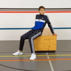 ADIDAS TRAININGSPAK VOOR KINDEREN COLORBLOCK BLAUW -Modekleding trainingspak voor kinderen colorblock blauw 14