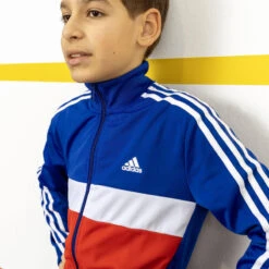 ADIDAS TRAININGSPAK VOOR KINDEREN COLORBLOCK BLAUW/ROOD -Modekleding trainingspak voor kinderen colorblock blauwrood 7