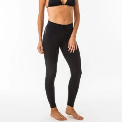 Uv-werende Legging Voor Surfen Dames 100 Zwart