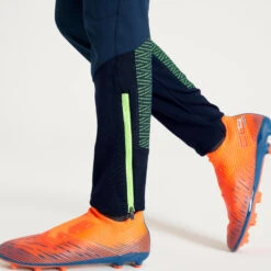 Kipsta VOETBALBROEK VOOR KINDEREN CLR MARINEBLAUW/FLUOGEEL -Modekleding voetbalbroek voor kinderen clr marineblauwfluogeel 2