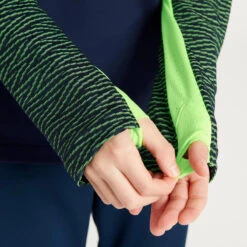 Kipsta VOETBALSWEATER VOOR KINDEREN CLR HALVE RITS MARINEBLAUW/FLUOGEEL -Modekleding voetbalsweater voor kinderen clr halve rits marineblauwfluogeel 2