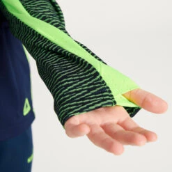 Kipsta VOETBALSWEATER VOOR KINDEREN CLR HALVE RITS MARINEBLAUW/FLUOGEEL -Modekleding voetbalsweater voor kinderen clr halve rits marineblauwfluogeel 3