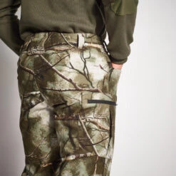 Warme En Geluidloze Jachtbroek 100 -Modekleding warme en stille jachtbroek camouflage treemetic 100 6