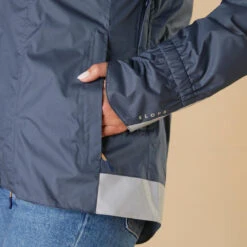 BTWIN Warme Fietsregenjas Voor Dames Stad 540 -Modekleding warme fietsregenjas voor dames stad 540 marineblauw 7