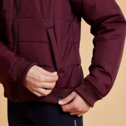 Warme Kinderjack Ruitersport ACCESS Kastanjebruin -Modekleding warme jas voor ruitersport kinderen 500 bordeaux 4