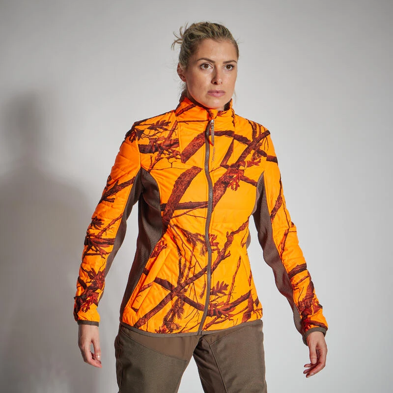 Warme Waterdichte Geluidloze 3-in-1 Jas Voor De Jacht Dames 500 Fluocamo 8 Warme Waterdichte Geluidloze 3-in-1 Jas Voor De Jacht Dames 500 Fluocamo - Afbeelding 6