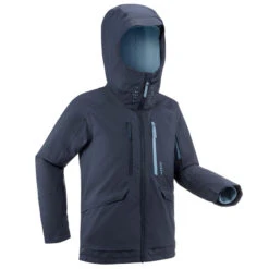 WEDZE Ski-jas Voor Freeride Kinderen 900 3-in-1 -Modekleding waterdichte ski jas voor jongens fr900 3 in 1 marineblauw 12
