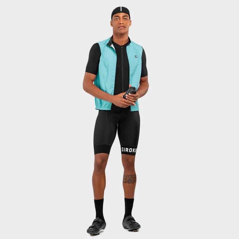 Winddicht Vest Wielrennen SIROKO V1 Frost Cyaan Heren 6 Winddicht Vest Wielrennen SIROKO V1 Frost Cyaan Heren - Afbeelding 4
