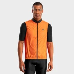 Winddicht Vest Wielrennen SIROKO V1 Season Levendig Oranje Heren