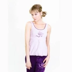 Yogatop Van Biologisch Katoen - Yoga Tanktop Met Geïntegreerde Beha - Om Symbool -Modekleding yogatop van biologisch katoen yoga tanktop met geintegreerde beha om symbool 2