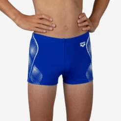 Arena Zwemboxer Voor Jongens NEON Blauw/wit -Modekleding zwemboxer voor jongens neon blauwwit 1