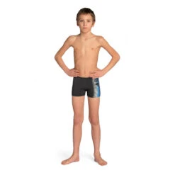Arena Zwemboxer Voor Kinderen Zwart Blauw -Modekleding zwemboxer voor kinderen zwart blauw 1